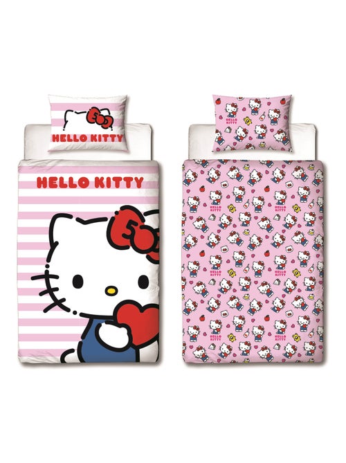 Hello Kitty, Completo Letto per Bambini Reversibile, Gattino Adorabile, Copripiumino 140x200 cm - Kiabi Hello Kitty, Completo Letto per Bambini Reversibile, Gattino Adorabile, Copripiumino 140x200 cm - Kiabi