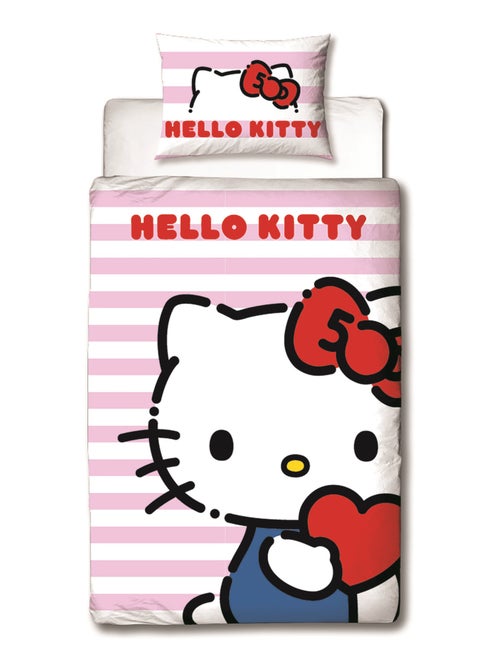 Hello Kitty, Completo Letto per Bambini Reversibile, Gattino Adorabile, Copripiumino 140x200 cm - Kiabi Hello Kitty, Completo Letto per Bambini Reversibile, Gattino Adorabile, Copripiumino 140x200 cm - Kiabi