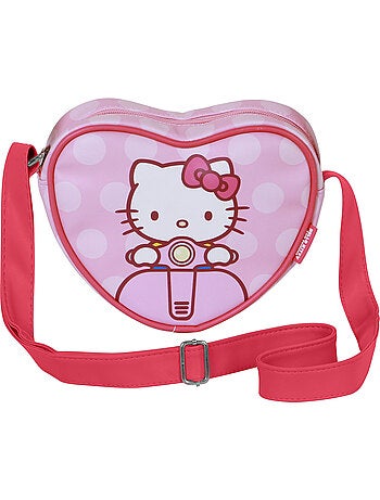Hello Kitty Moto Borsa a Tracolla Cuore Casual, Rosa