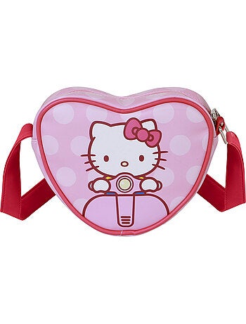 Hello Kitty Moto Borsa a Tracolla Cuore Casual, Rosa