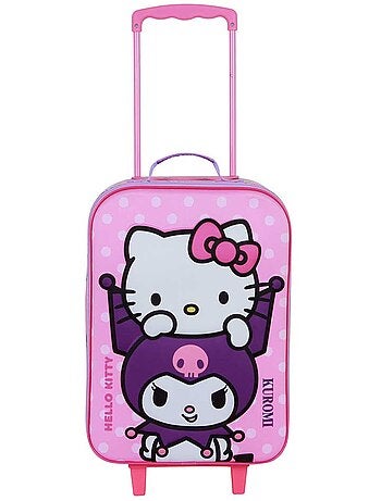 Hello kitty playful valigia trolley soft 3d, rosa