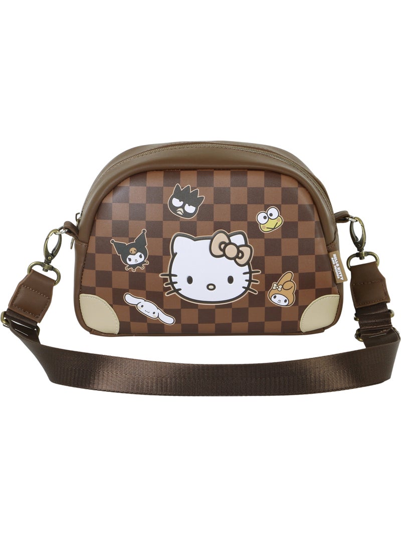 Hello Kitty Squares Borsa a Tracolla Bowling Lite, Marrone Marrone - Kiabi