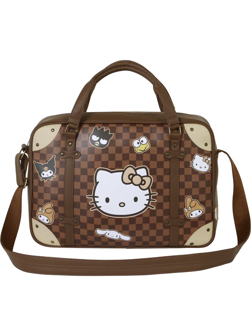 Hello Kitty Squares Borsa a Tracolla Computer Laptop, Marrone Marrone - Kiabi