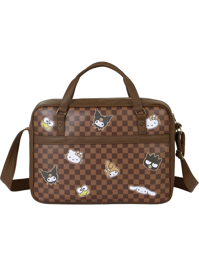 Hello Kitty Squares Borsa a Tracolla Computer Laptop, Marrone Marrone - Kiabi