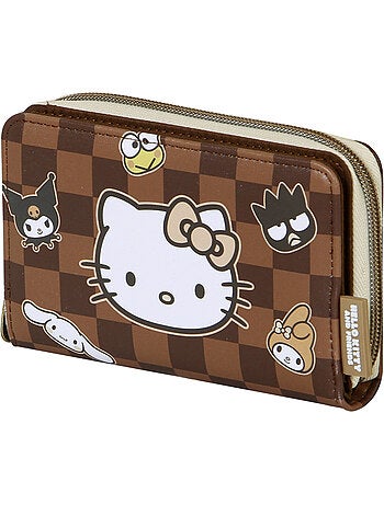 Hello Kitty Squares Portafoglio, Marrone