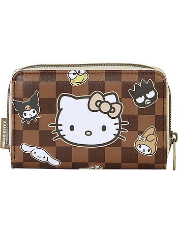 Hello Kitty Squares Portafoglio, Marrone