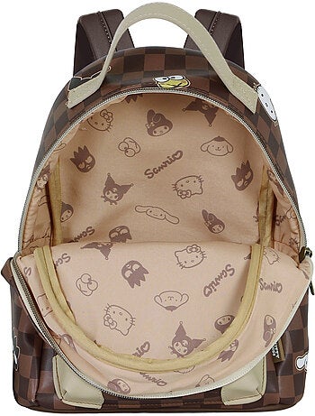 Hello kitty squares zainetto heady piccolo, marrone