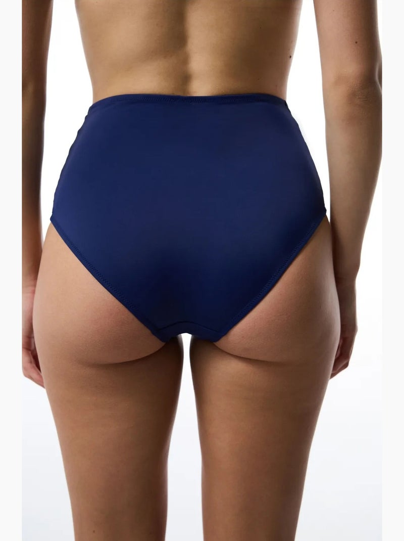 High fashion slip bikini a vita alta penti Blu marino - Kiabi