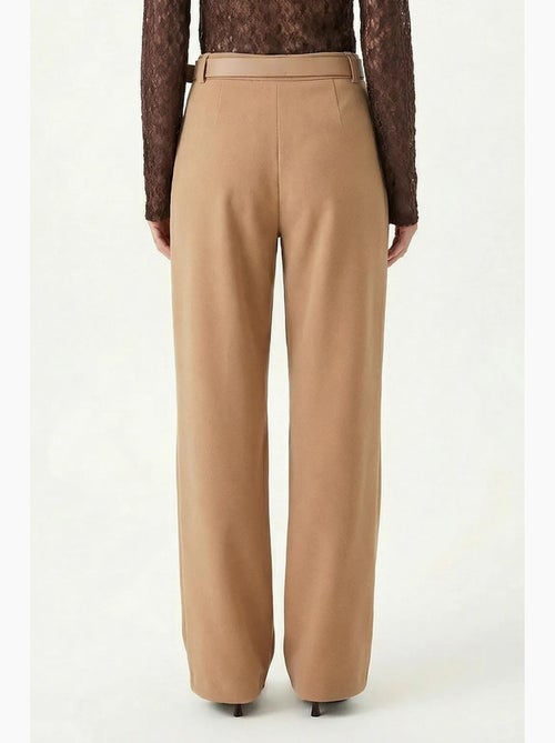 High waist textured wide leg trousers with buckle istanbul - Kiabi High waist textured wide leg trousers with buckle istanbul - Kiabi
