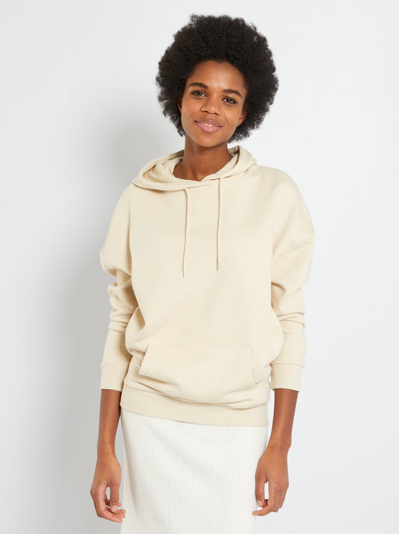 Hoodie oversize fit beige - Kiabi