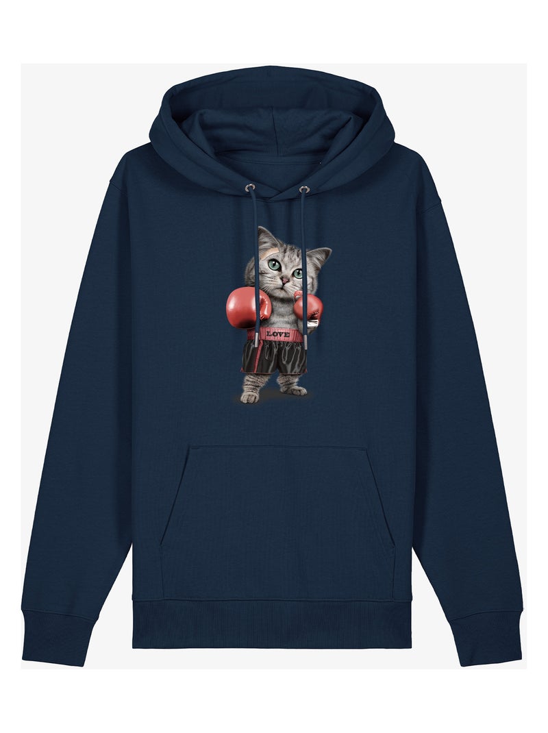 Hoodie Uomo - BOXING CAT Blu marino - Kiabi