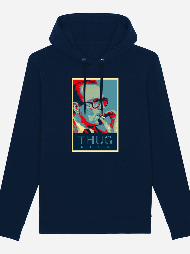 Hoodie Uomo - CHIRAC THUG LIFE Blu marino - Kiabi