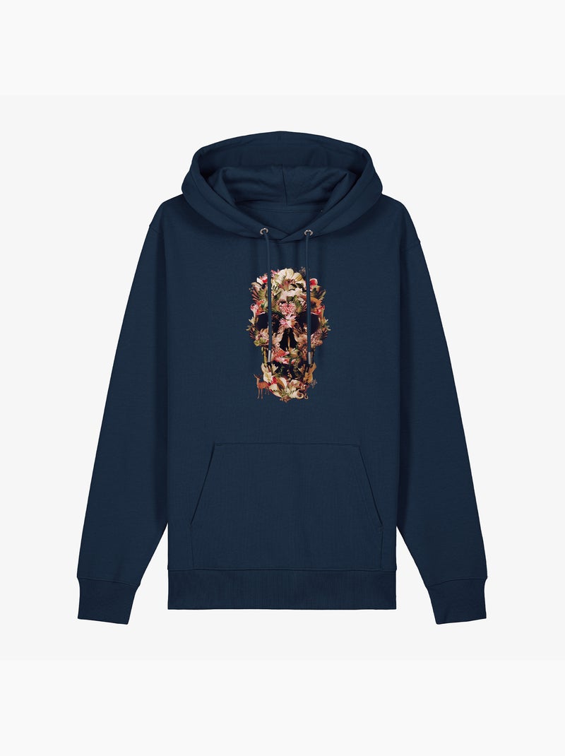 Hoodie Uomo - JUNGLE SKULL Blu marino - Kiabi