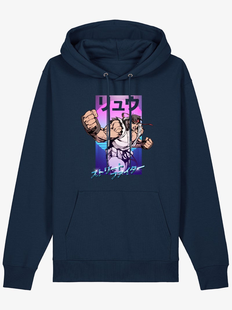 Hoodie Uomo - STREET FIGHTER 3 Blu marino - Kiabi