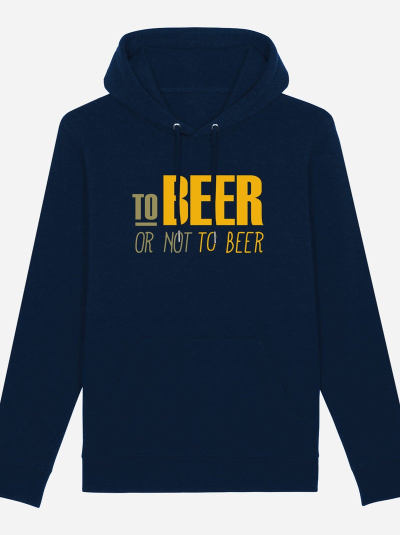 Hoodie Uomo - TO BEER OR NOT TO BEER Blu marino - Kiabi