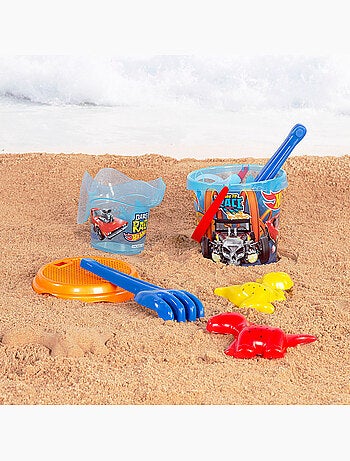Hot wheels set di secchielli beach con accessori e borsa di trasporto