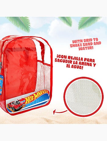 Hot wheels set di secchielli beach con accessori e borsa di trasporto