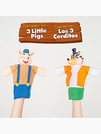 I tre porcellini - set di marionette da 25 cm - cucu show