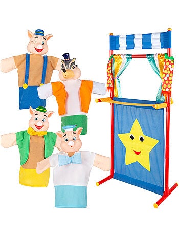 I tre porcellini - set teatrale delle marionette 25 cm cucu show