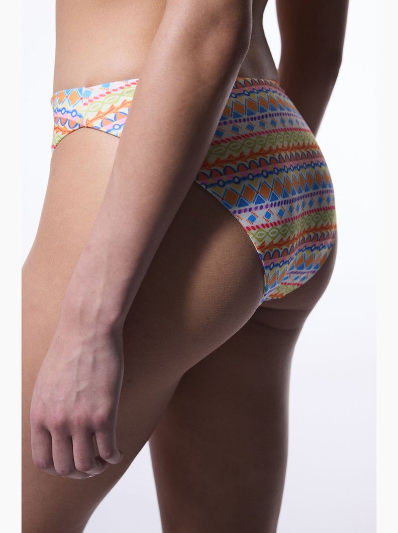 Ila slip bikini reversibile a vita alta penti Arancione - Kiabi
