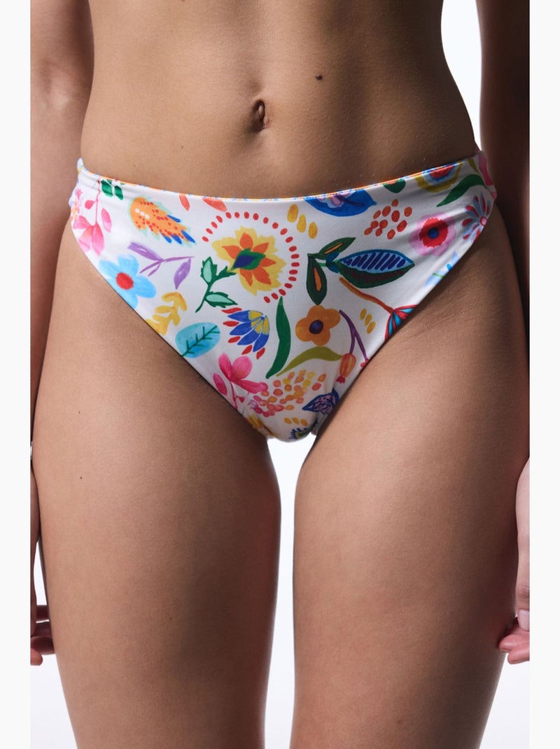 Ila slip bikini reversibile a vita alta penti Arancione - Kiabi