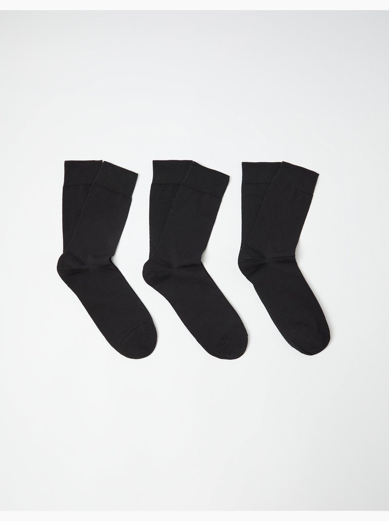 Imballa 3 paia di calzini ricchi di cotone, MO Fashion Nero - Kiabi