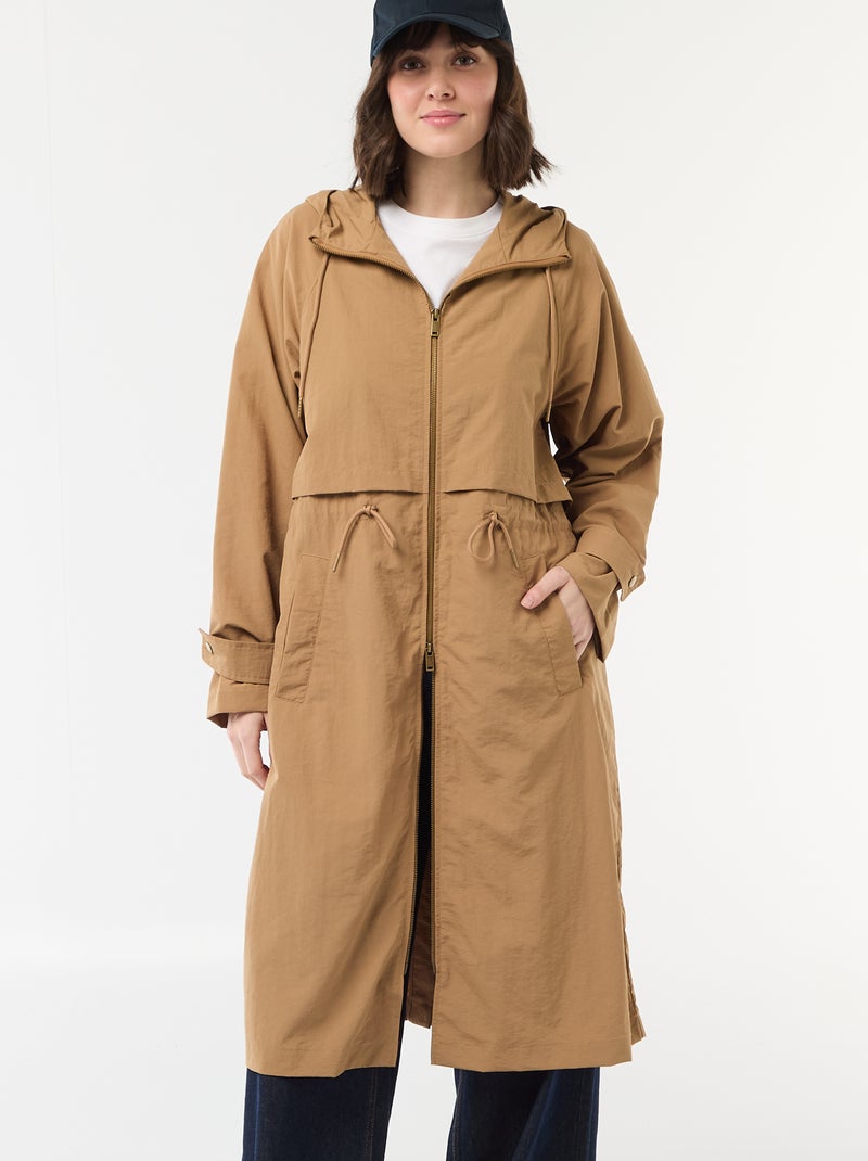 Impermeabile con cappuccio Beige - Kiabi