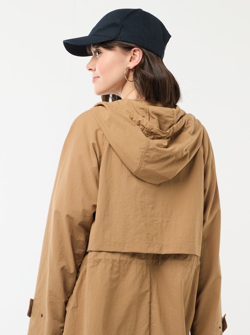 Impermeabile con cappuccio Beige - Kiabi
