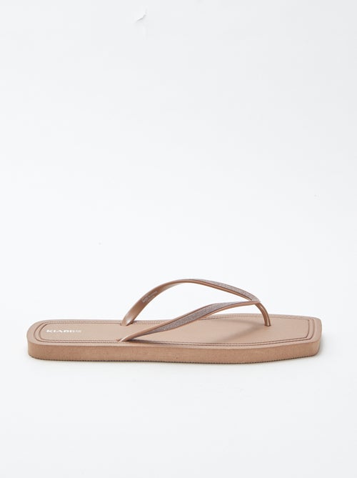 Infradito a punta quadrata con dettagli brillanti - Kiabi