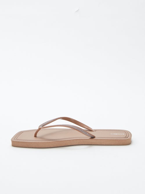 Infradito a punta quadrata con dettagli brillanti - Kiabi