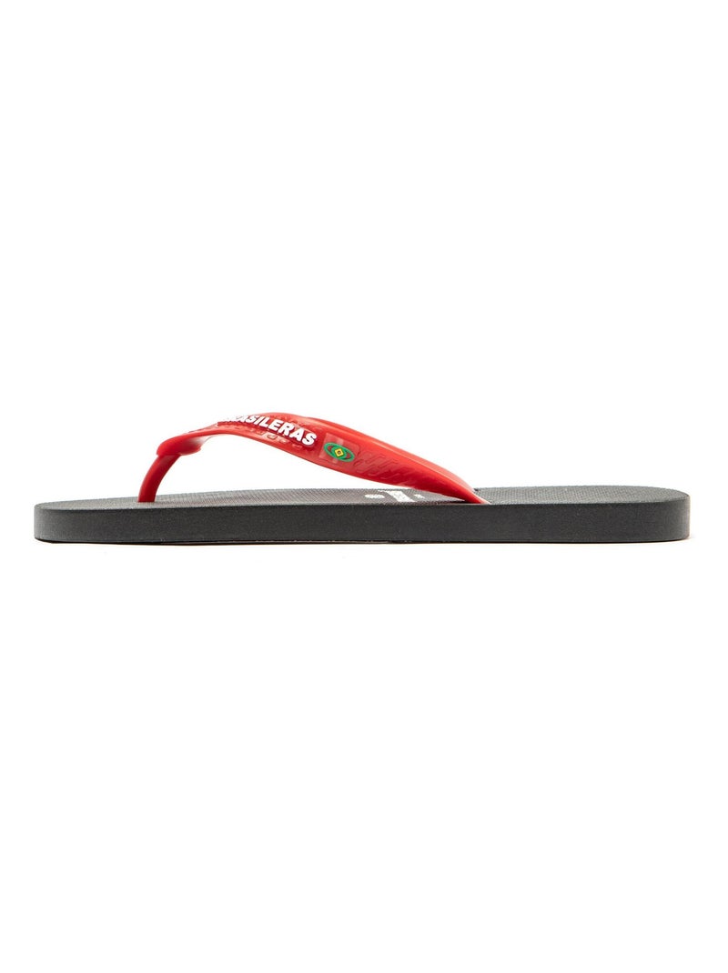 Infradito Brasileras uomo suola in gomma antiscivolo Nero Rosso - Kiabi