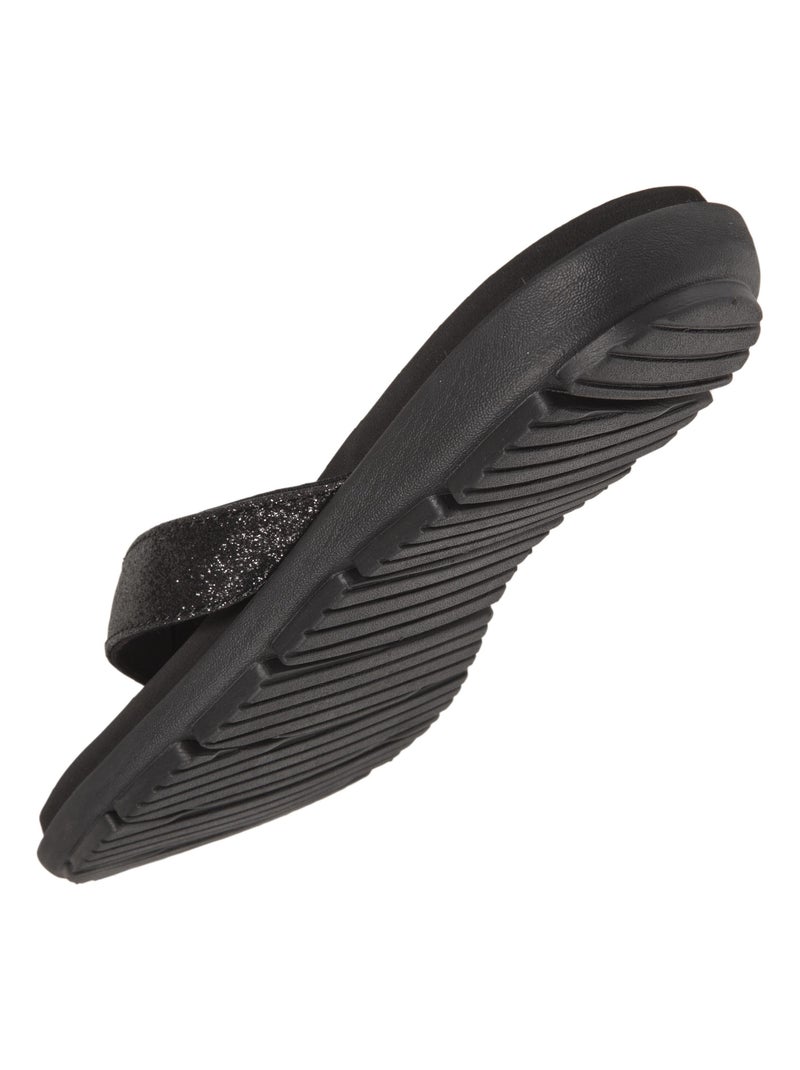 Infradito comode e dettagliate con tomaia in paillettes  Isotoner Nero - Kiabi