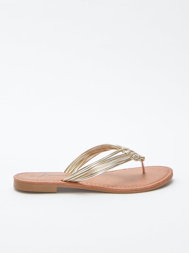 Infradito con cinturini intrecciati BEIGE - Kiabi