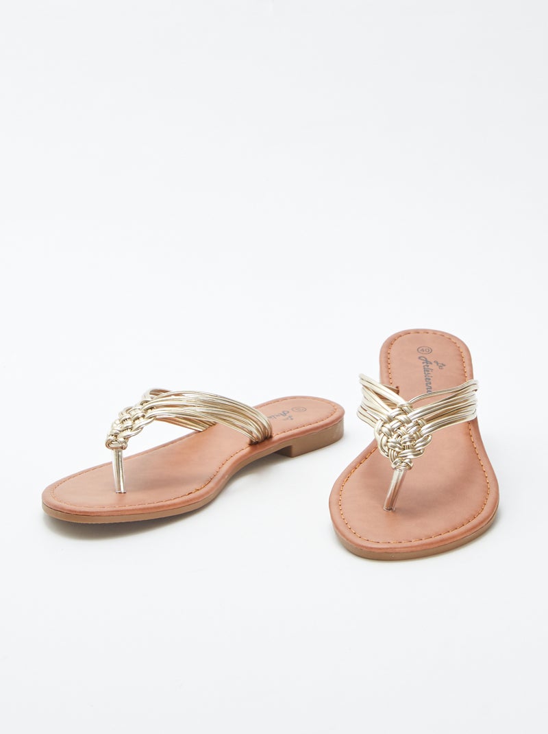 Infradito con cinturini intrecciati BEIGE - Kiabi