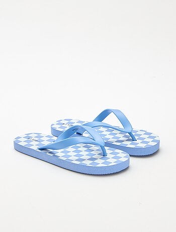 Infradito con stampa a scacchi