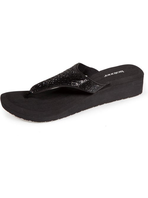 Infradito con tacco di 4 cm, tomaia larga e con perline isotoner - Kiabi Infradito con tacco di 4 cm, tomaia larga e con perline isotoner - Kiabi