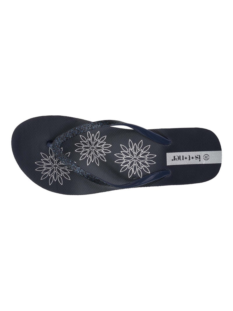 Infradito con un tacco comodo e leggero di 4 cm  Isotoner Blu marino - Kiabi