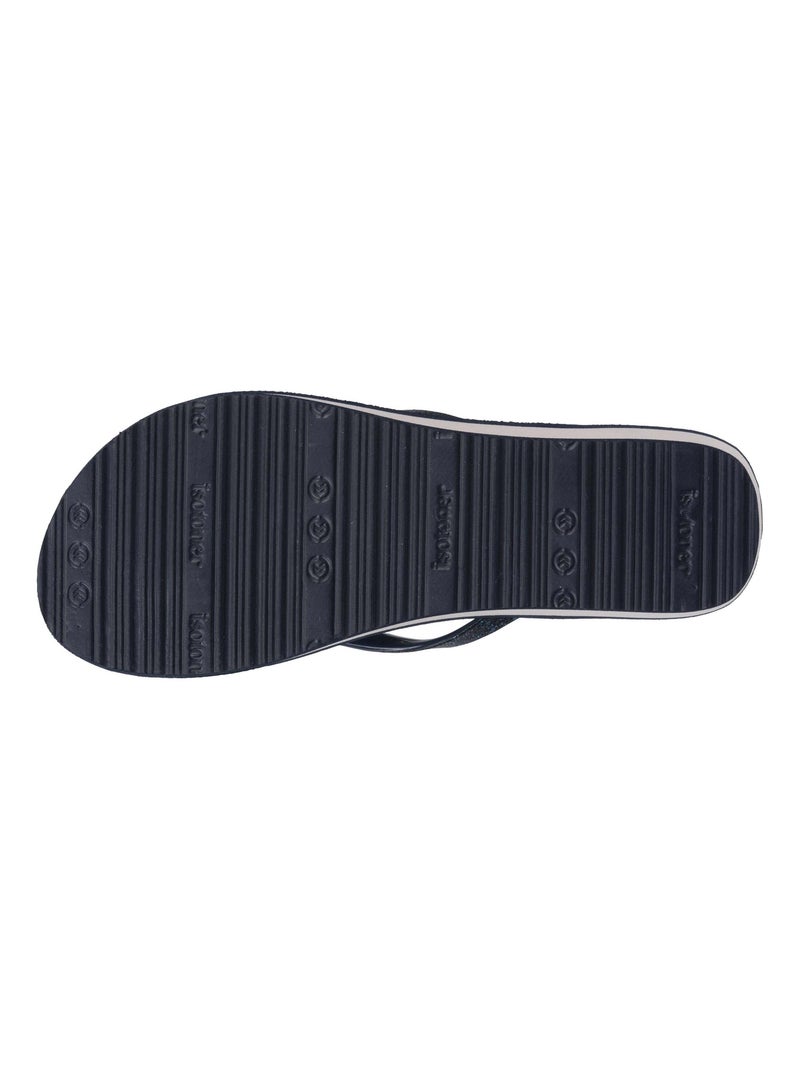 Infradito con un tacco comodo e leggero di 4 cm  Isotoner Blu marino - Kiabi