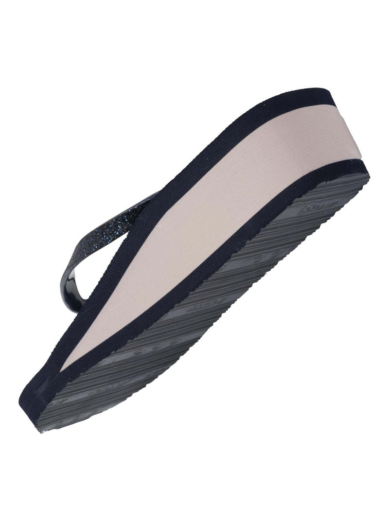 Infradito con un tacco comodo e leggero di 4 cm  Isotoner Blu marino - Kiabi