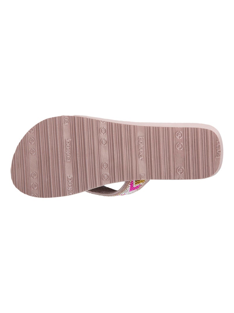 Infradito con un tacco comodo e leggero di 4 cm  Isotoner Tortora - Kiabi