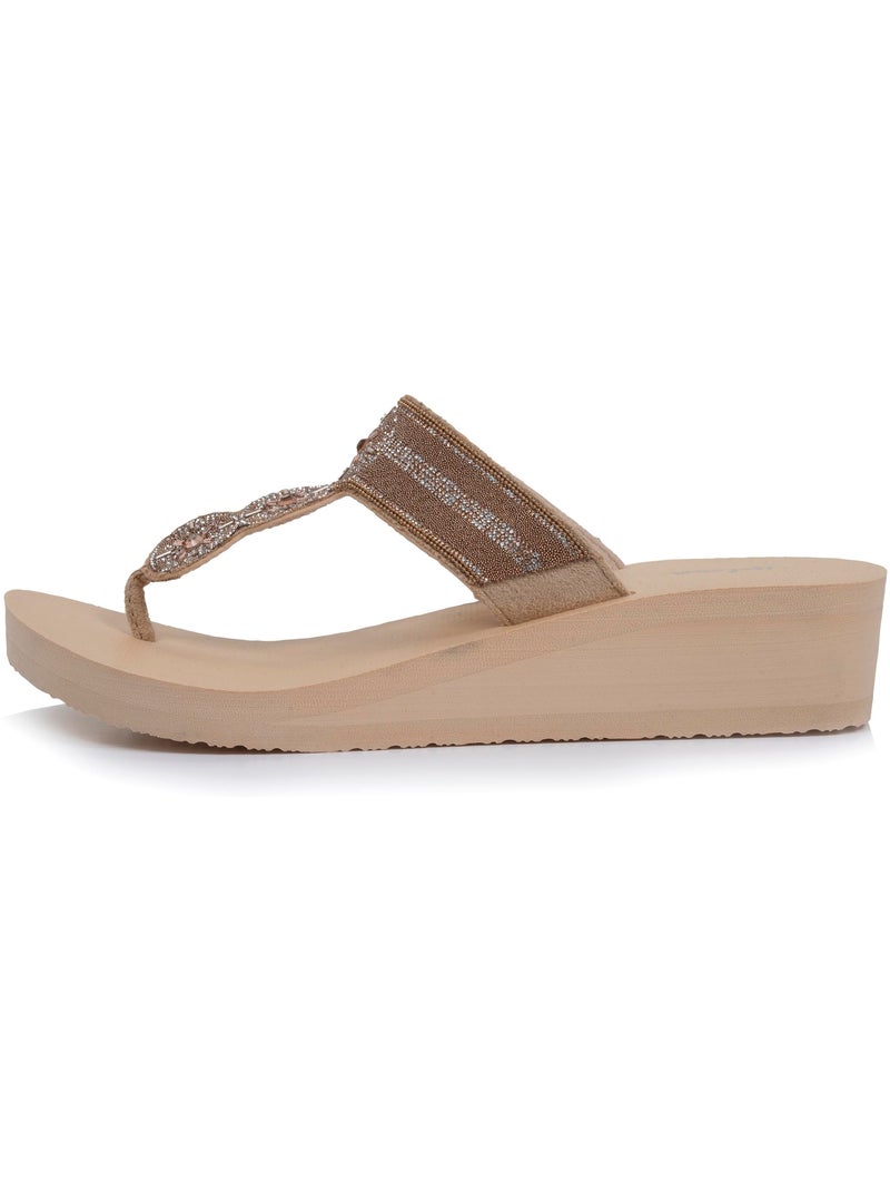 Infradito con un tacco ultraconfortevole di 4 cm isotoner Beige - Kiabi
