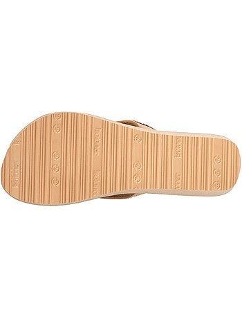 Infradito suola sintetica, tomaia con perline, tacco a zeppa di 4 cm isotoner
