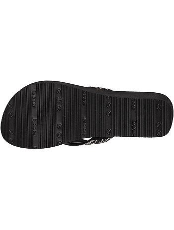 Infradito suola sintetica, tomaia con perline, tacco a zeppa di 4 cm isotoner