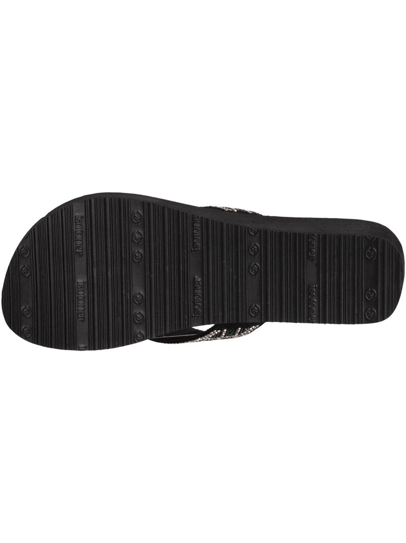 Infradito con un tacco ultraconfortevole di 4 cm isotoner Nero - Kiabi
