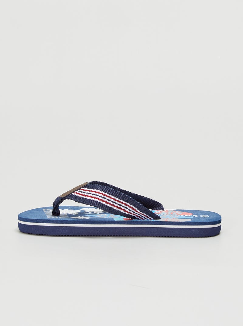 Infradito Da Spiaggia E Doccia Uomo: Sandali Sabot Blu/grigio In Tessuto E EVA, Taglia UK 11