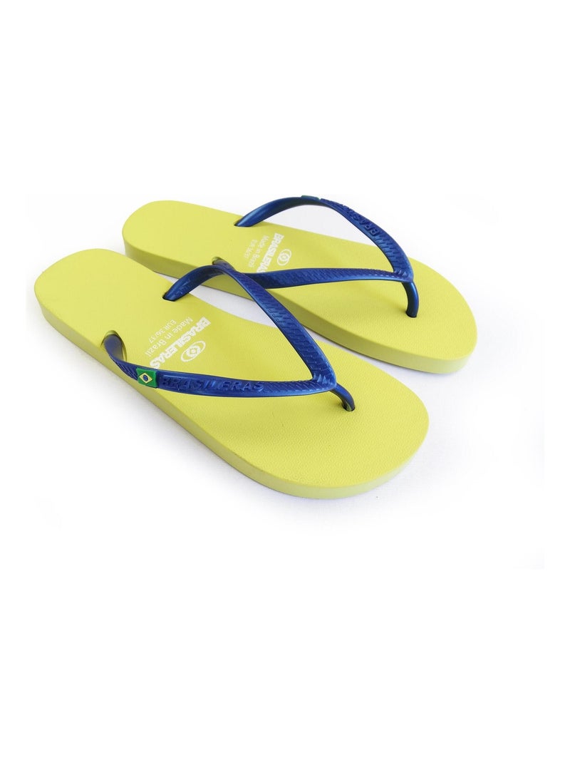 Infradito donna Brasileras suola in gomma Bianco Giallo Blu - Kiabi