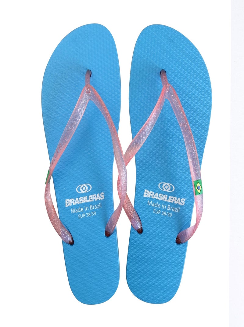Infradito donna Brasileras suola in gomma Blu Rosa - Kiabi
