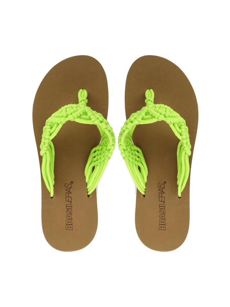Infradito donna Brasileras suola in gomma Verde fluo - Kiabi