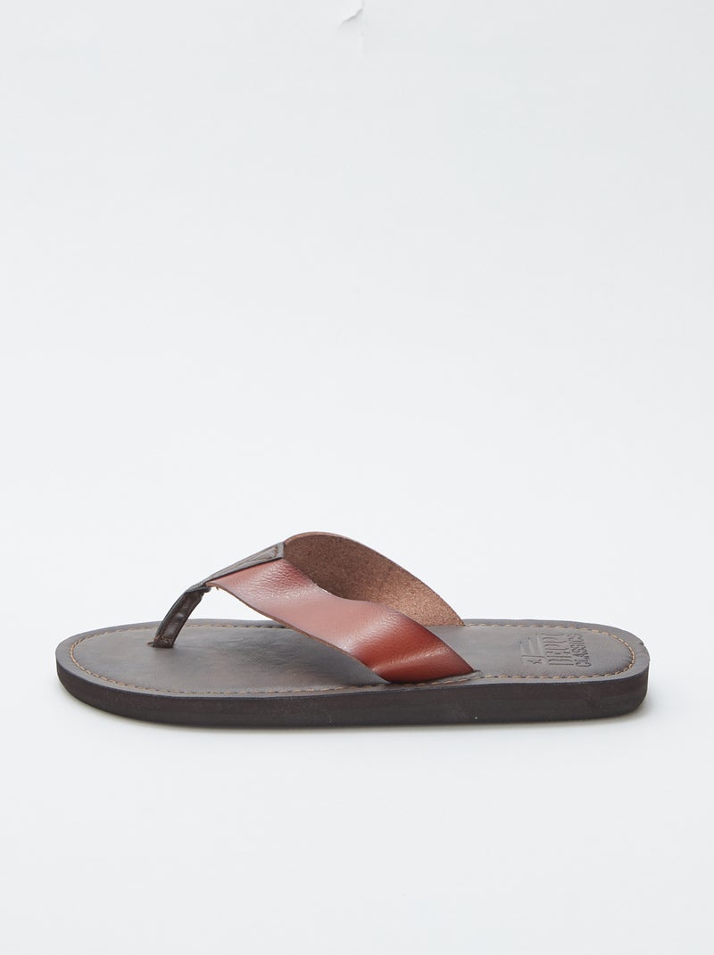 Infradito in similpelle MARRONE - Kiabi