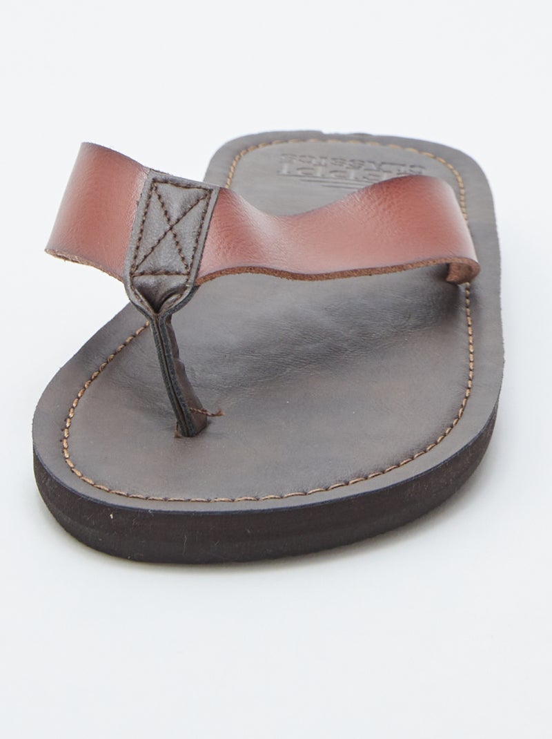 Infradito in similpelle MARRONE - Kiabi